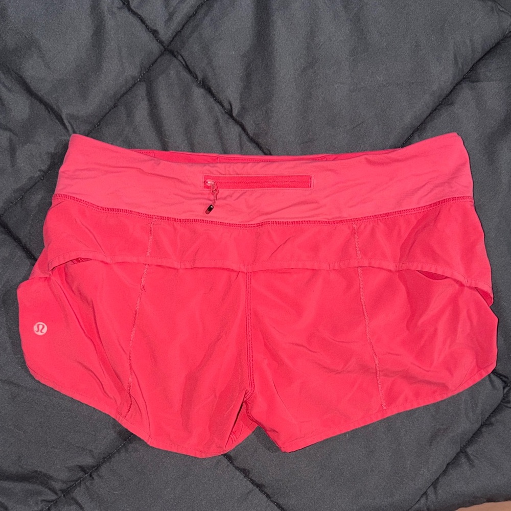 Pink lululemon speed up Shorts